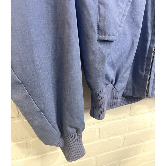 Vintage Mens #40 | Sir Jac Jacket | Light Blue Bomber Jacket | Red Plaid Lined - Picture 5 of 8
